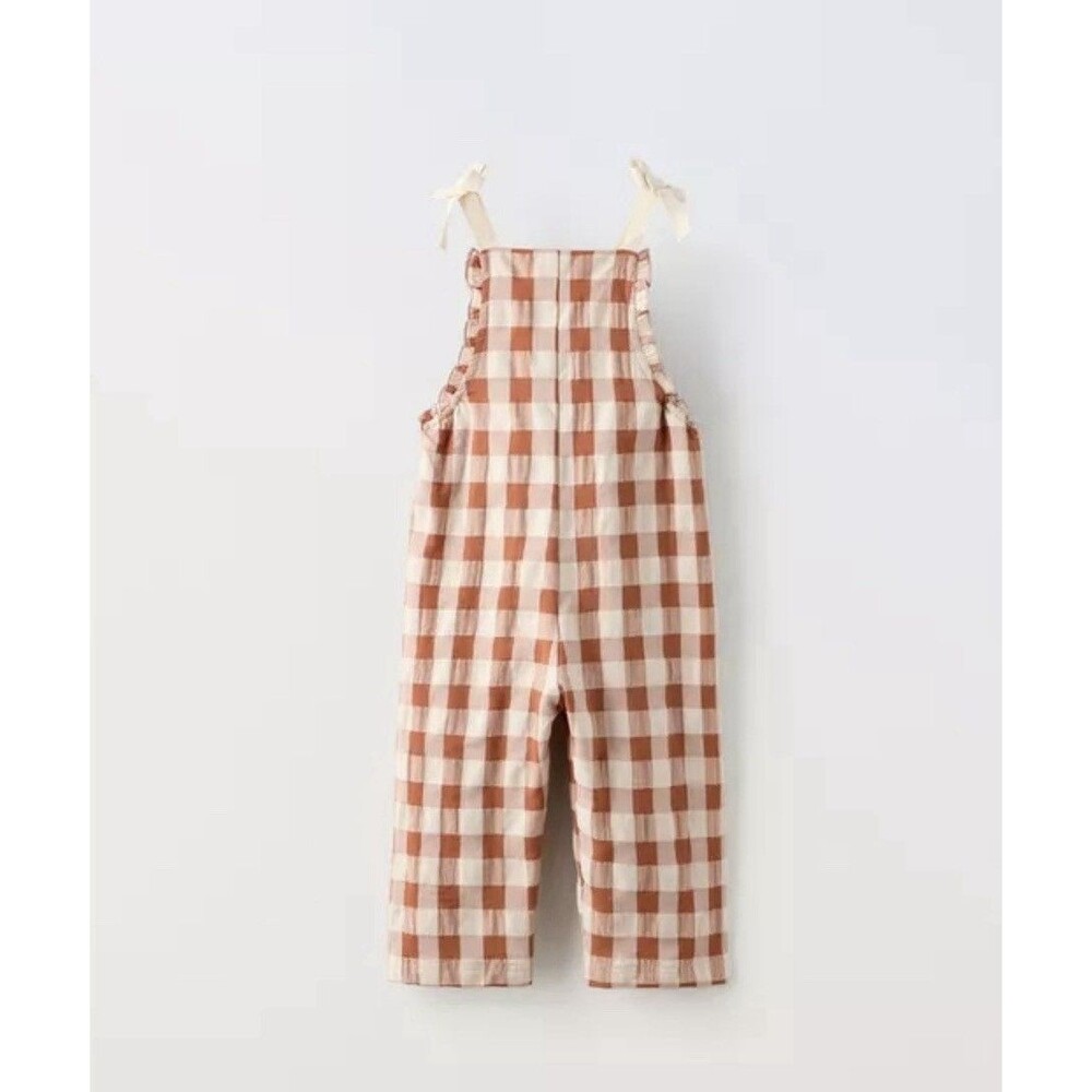 HTF Zara Gingham Jumpsuit Toddler Girls Size 2